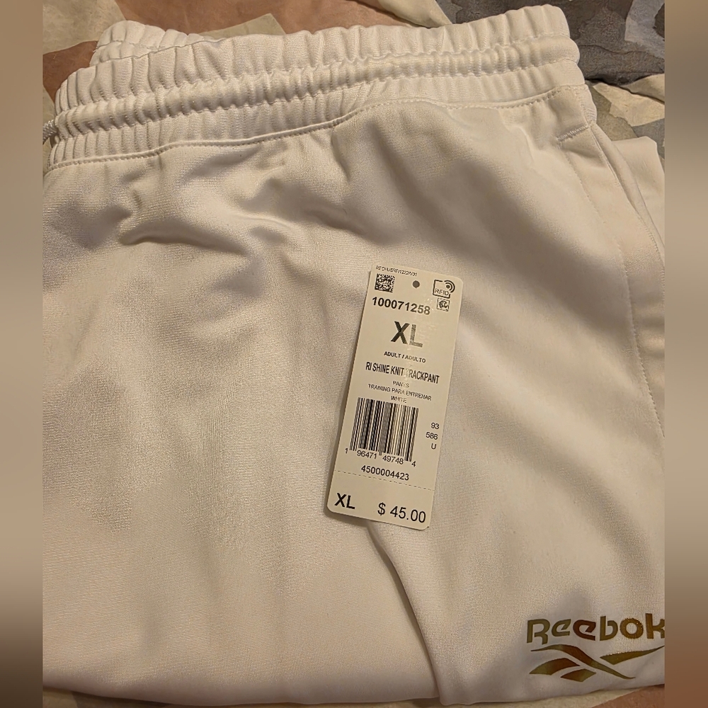 Reebok White Track Pants XL